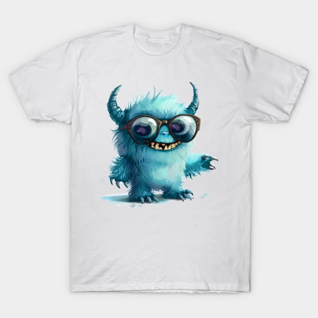 Cute Fluffy Monster T-Shirt by Obotan Mmienu